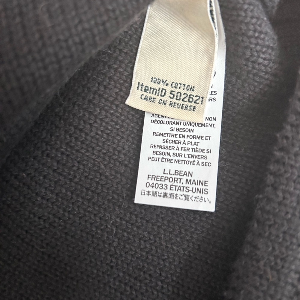 L.L. Bean Women’s Black Cable Knit Turtle Neck Sweater Size Medium - Picture 6 of 9